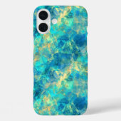 Turquise Crumpled Textur Case-Mate iPhone Hülle (Rückseite)