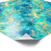 Turquise Crumpled Textur Fotodruck (Ecke)