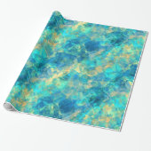 Turquise Crumpled Textur Geschenkpapier (Ungerollt)