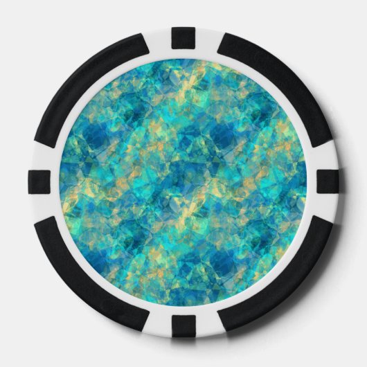 Turquise Crumpled Textur Pokerchips (Vorderseite)