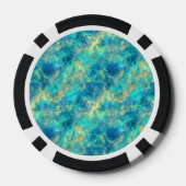 Turquise Crumpled Textur Pokerchips (Rückseite)