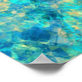 Turquise Crumpled Textur Poster (Ecke)