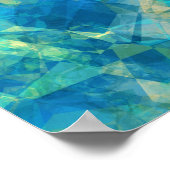 Turquise Crumpled Textur Poster (Ecke)