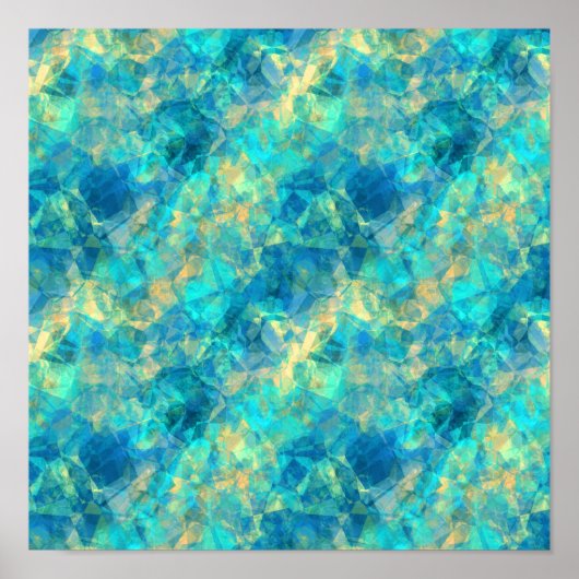 Turquise Crumpled Textur Poster (Vorne)