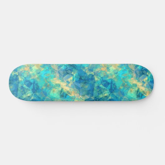 Turquise Crumpled Textur Skateboard (Horizontal)