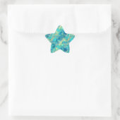 Turquise Crumpled Textur Stern-Aufkleber (Tasche)