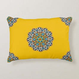 Turquise und gelber Marmor marokkanischer Mosaik Dekokissen