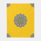 Turquise und gelber Marmor marokkanischer Mosaik Fleecedecke (Vorderseite)