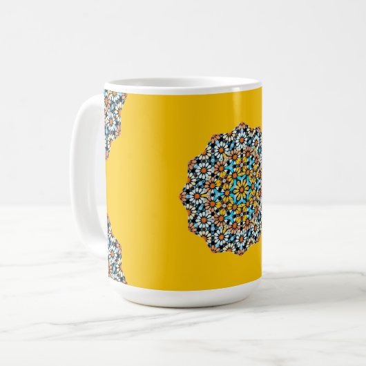Turquise und gelber Marmor marokkanischer Mosaik Kaffeetasse (Vorderseite Links)