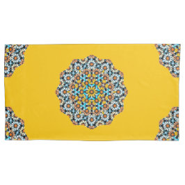 Turquise und gelber Marmor marokkanischer Mosaik Kissenbezug