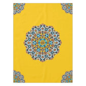 Turquise und gelber Marmor marokkanischer Mosaik Tischdecke (Vorderseite)