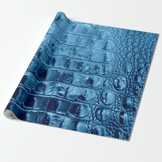 TURQUOISCH BLAU ALLIGATOR GESCHENKPAPIER (Ungerollt)