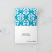 TURQUOISCH UND SCHWARZ DAMASK EIFFEL TOWER DANKEN DANKESKARTE (Innenseite)