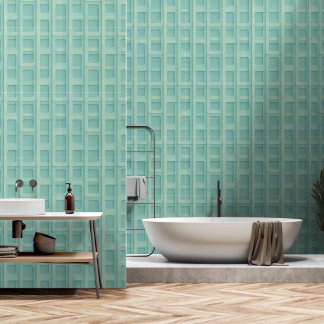Turquoise 3D Grid Box Panels -Peel & Stick Tapete