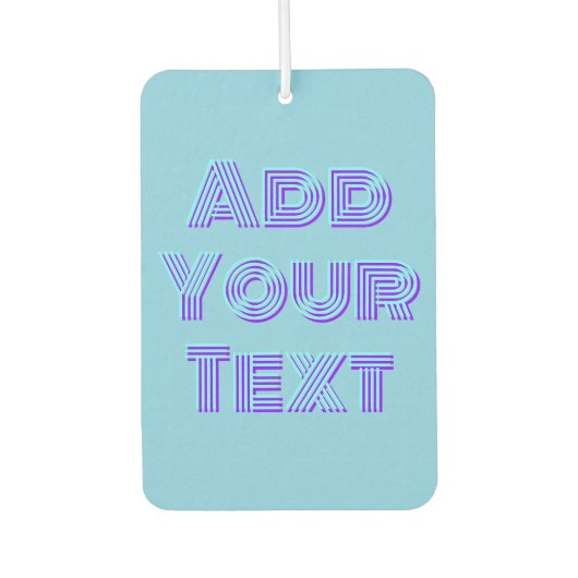 Turquoise 3D Indigo Moderner Name Funny Sky Blau Autolufterfrischer (Vorderseite)