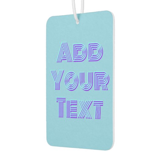 Turquoise 3D Indigo Moderner Name Funny Sky Blau Autolufterfrischer (Links)