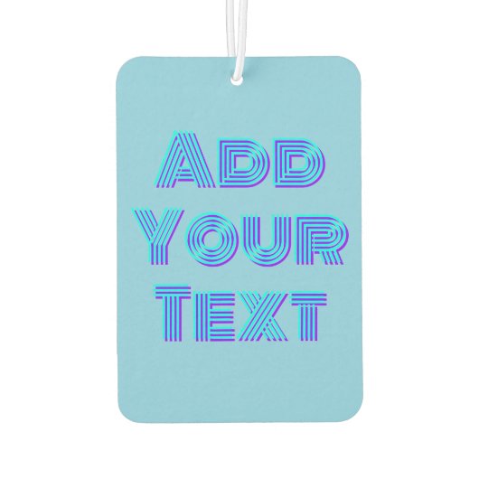 Turquoise 3D Indigo Moderner Name Funny Sky Blau Autolufterfrischer (Rückseite)