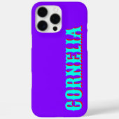 Turquoise 3D Red Modern Name | Funny Neon Indigo Case-Mate iPhone Hülle (Rückseite)