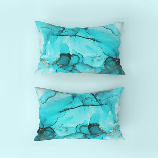 Turquoise Abstrakt Pillow Case Kissenbezug