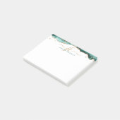 Turquoise Agate Geode Gold Glitzer Script Monogram Post-it Klebezettel (angewinkelt)