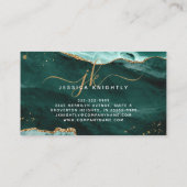 Turquoise Agate Gold Glitzer Script 10 Punch Treuekarte (Rückseite)