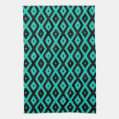 Turquoise and black diamond pattern geschirrtuch (Vertikal)