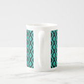 Turquoise and black diamond pattern porzellantasse (Rückseite)
