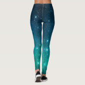 Turquoise and blue gradient starry celestial  leggings (Rückseite)