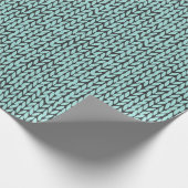 Turquoise and Charcoal Knit Pattern Wrapping Paper Geschenkpapier (Ecke)