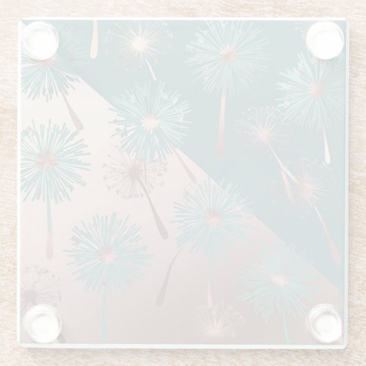  Turquoise and Copper Dandelions Glasuntersetzer (Rückseite)