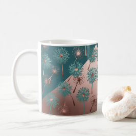  Turquoise and Copper Dandelions Kaffeetasse