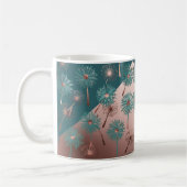  Turquoise and Copper Dandelions Kaffeetasse (Links)