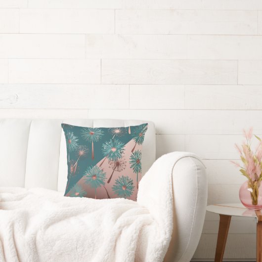  Turquoise and Copper Dandelions Kissen (Liege)