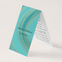 Turquoise and Gold Agate Business Card