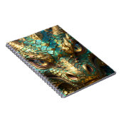 Turquoise and Gold Dragon Face Notizblock (Rechte Seite)