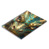 Turquoise and Gold Dragon Face Notizblock (Linke Seite)