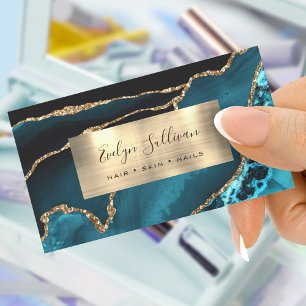 Turquoise and Gold Fogate Agate Business Card Visitenkarte