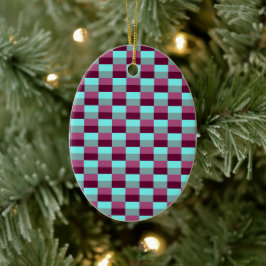 Turquoise and Purple Color Combination Keramik Ornament