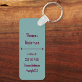 Turquoise and Purple Color Combination Schlüsselanhänger (Rückseite)