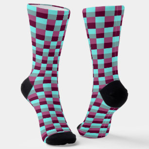 Turquoise and Purple Color Combination Socken