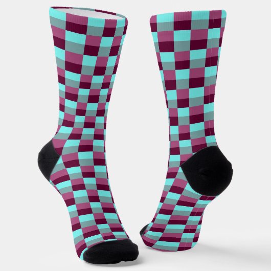 Turquoise and Purple Color Combination Socken (Gewinkelt)