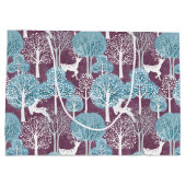 Turquoise and Purple Deer Village Holiday  Große Geschenktüte (Rückseite)