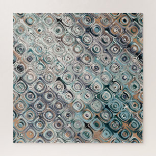 Turquoise And Tan Circles Pattern Puzzle