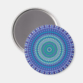 Turquoise and teal blue mandala  magnet (Vorderseite/Rückseite)