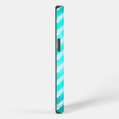 Turquoise and White Chevron pattern iPhone Hülle (Rechte Seite)