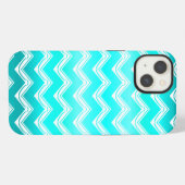 Turquoise and White Chevron pattern iPhone Hülle (Rückseite (Horizontal))