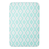 Turquoise and white diamond pattern badematte (Vorderseite Vertikal)