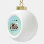 Turquoise Aqua 6-Photo Family Tribute Keramik Kugel-Ornament (Rechts)