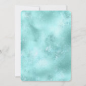 Turquoise Aqua Gold Glam Glitzer Sparkone Einladung (Rückseite)