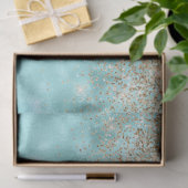 Turquoise Aqua Gold Glam Glitzer Sparkone     Seidenpapier (Geschenk)